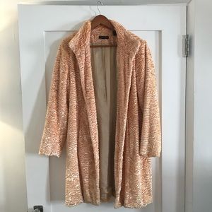 Vintage Pink Faux Fur Trench Coat